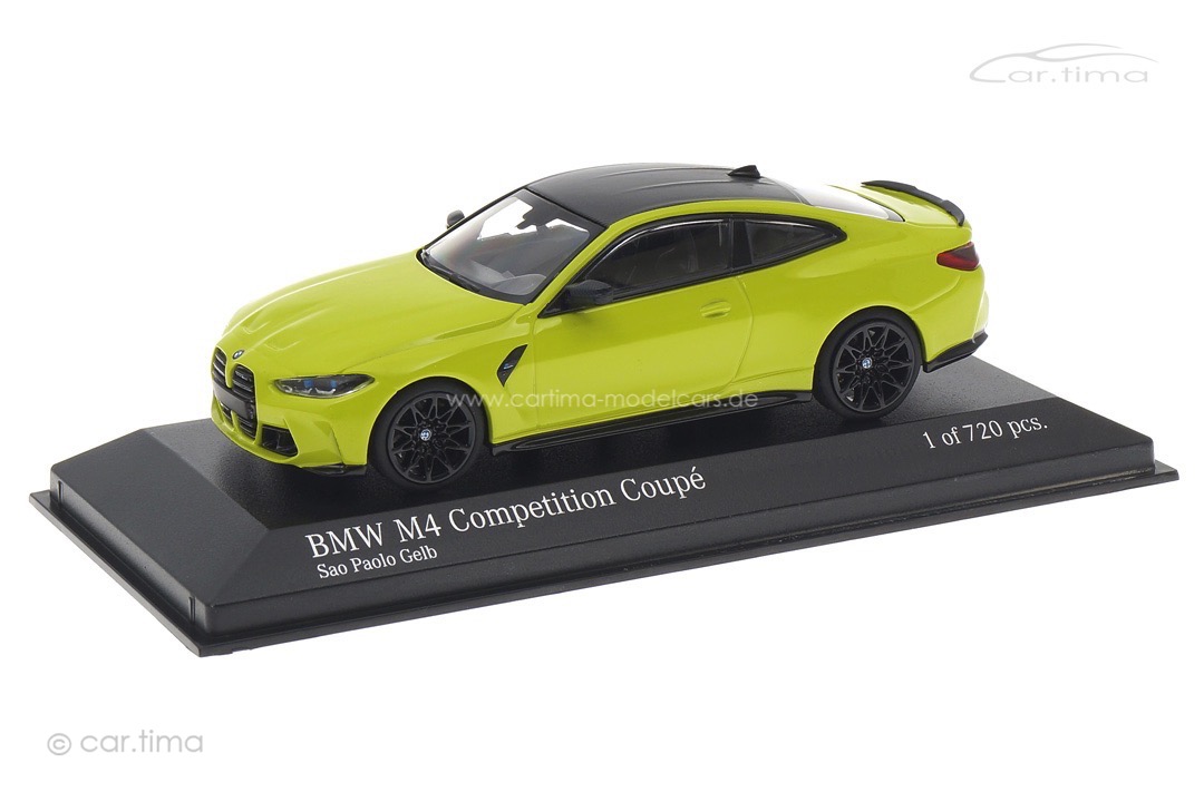 BMW M4 Competition Coupé 2020 Sao Paolo Gelb Minichamps 1:43 410020120 BMW M4 Competition Coupé 2020 Sao Paolo Gelb Minichamps 1:43 410020120