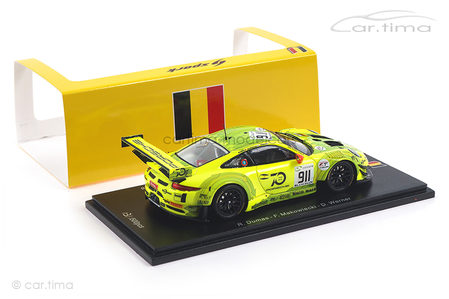 Porsche 911 GT3 R 24h Spa 2018 Makowiecki/Dumas/Werner Spark 1:43 SB215