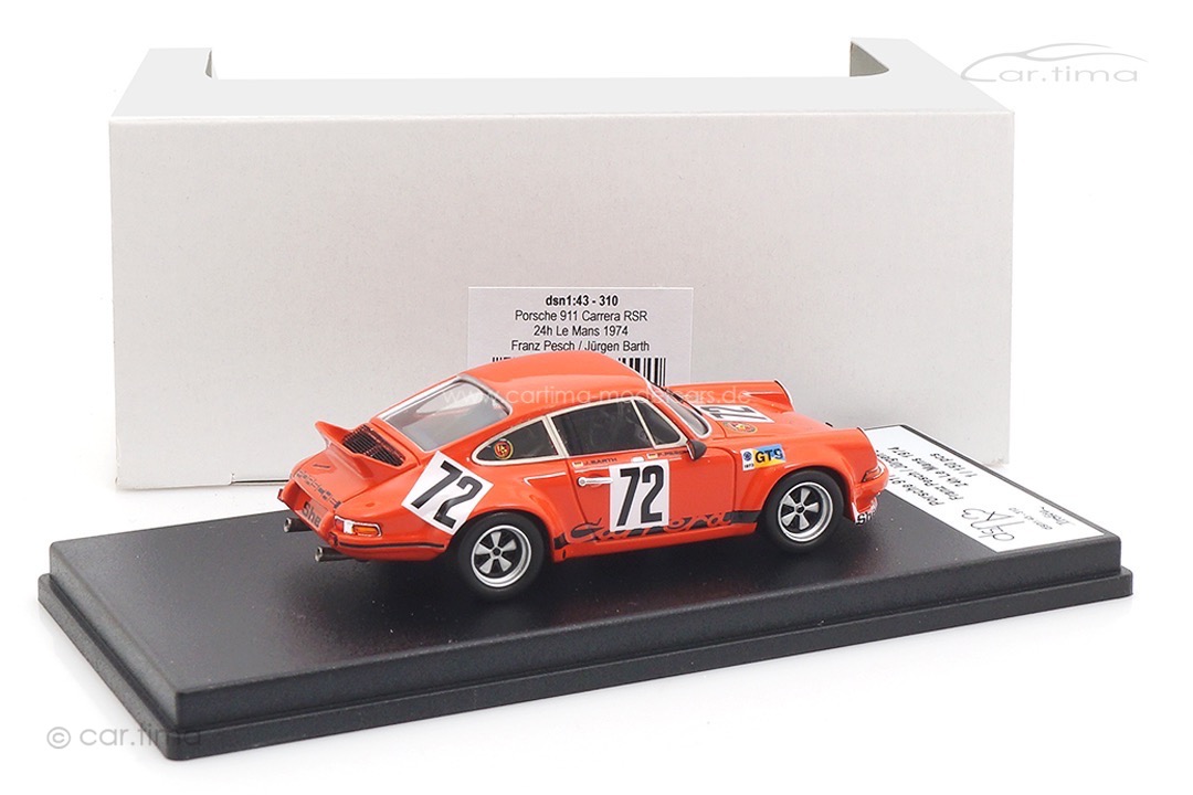 Porsche 911 Carrera RSR 24h Le Mans 1974 Barth/Pesch Troféu 1:43 DSN143-310