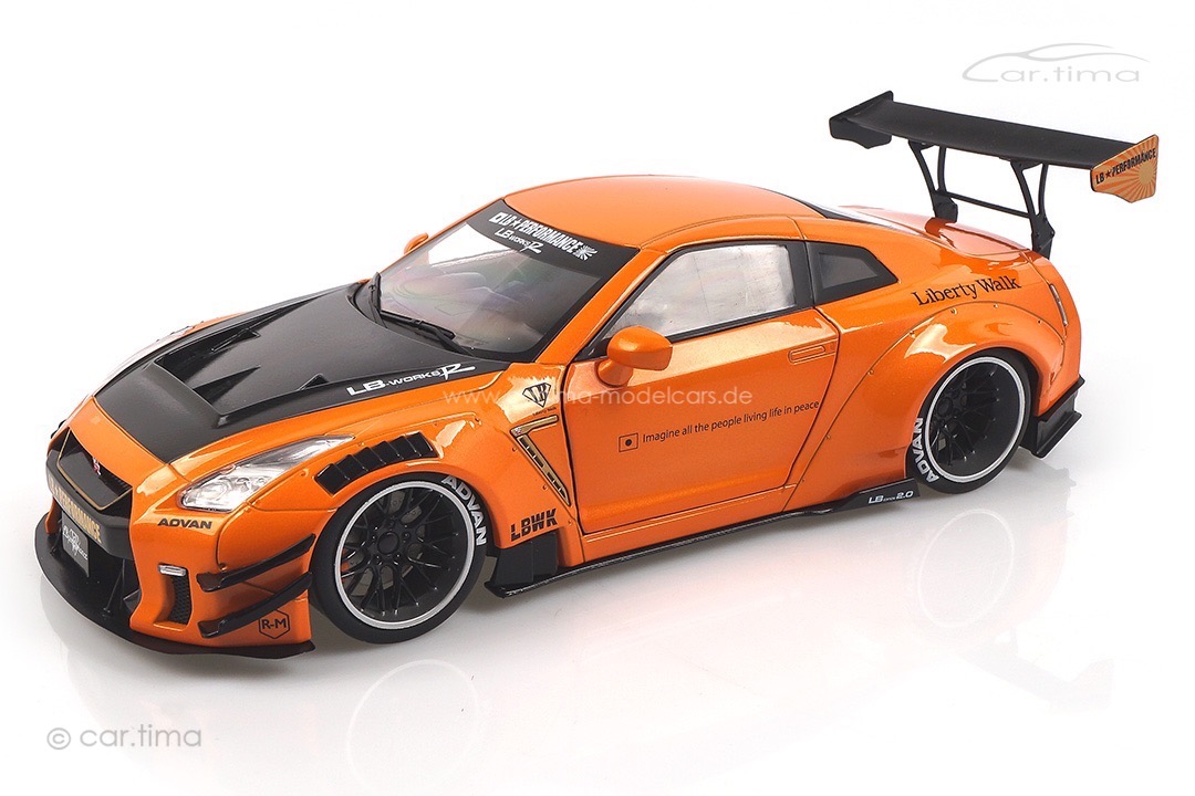 Nissan GTR R35 GTR LB Works orange Solido 1:18 S1805803