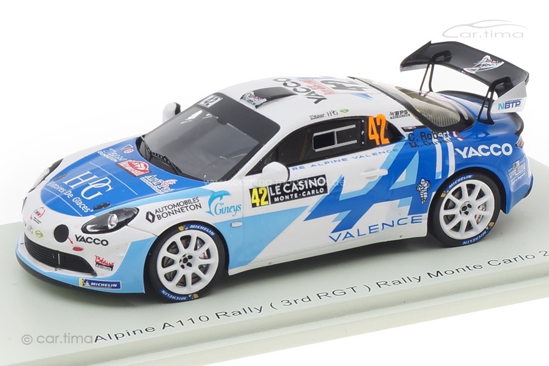 Alpine A110 Rally RGT Rallye Monte Carlo 2021 Robert/Duval Spark 1:43 S6577 Alpine A110 Rally RGT Rallye Monte Carlo 2021 Robert/Duval Spark 1:43 S6577