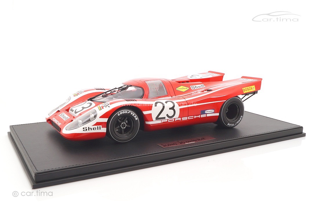 Porsche 917 Winner 24h Le Mans 1970 Originalsignatur Hans Herrmann inkl. Vitrine 1:12