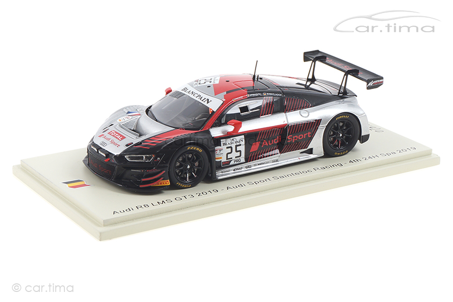 Audi R8 LMS GT3 24h Spa 2019 Haase/Vervisch/Winkelhock Spark 1:43 SB253 Audi R8 LMS GT3 24h Spa 2019 Haase/Vervisch/Winkelhock Spark 1:43 SB253