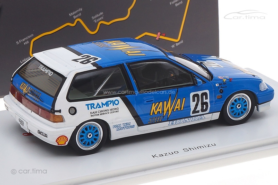 Honda Civic EF3 Macau Guia Race 1989 Kazuo Shimizu Spark 1:43 SA130 Honda Civic EF3 Macau Guia Race 1989 Kazuo Shimizu Spark 1:43 SA130