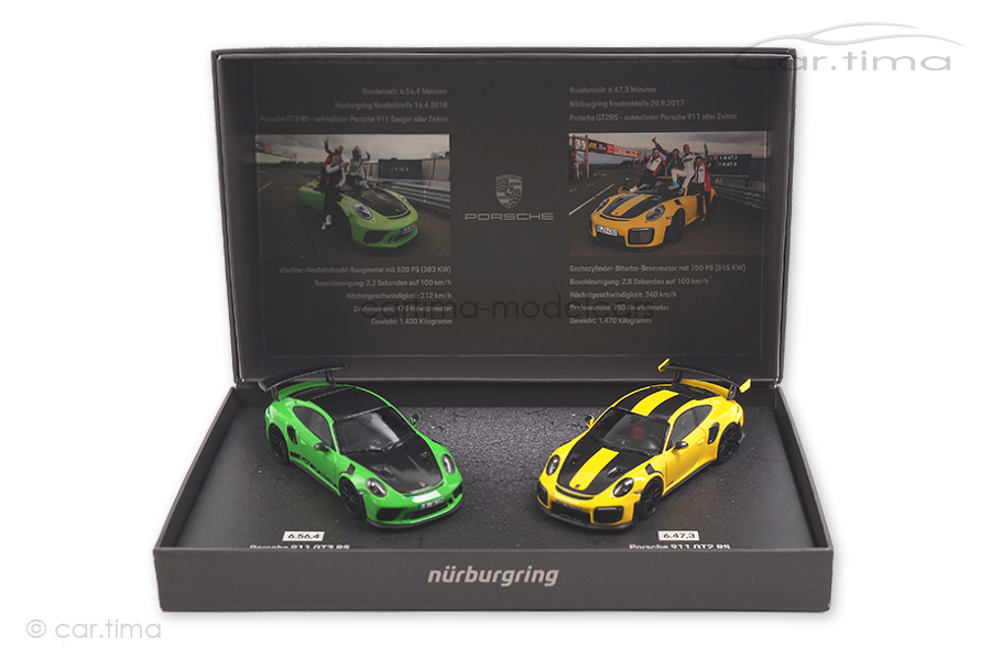 Set Porsche 911 GT2 RS/GT3 RS Lap Record Nürburgring Minichamps 1:43 WAX02020087 Set Porsche 911 GT2 RS/GT3 RS Lap Record Nürburgring Minichamps 1:43 WAX02020087
