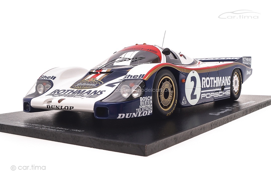 Porsche 956 L 24h Le Mans 1982 Signatur Norbert Singer inkl. Vitrine Spark 1:18 18S423SIG