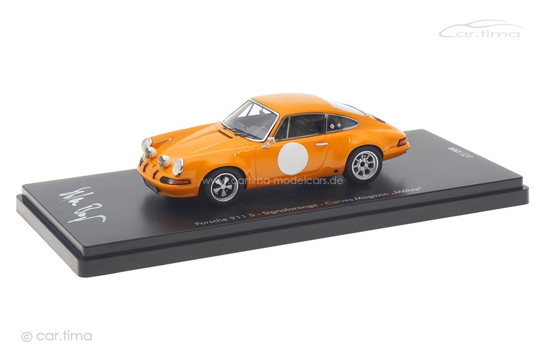 Porsche 911 S Signalorange Curves Magazin "Möhre" Originalsignatur Stefan Bogner car.tima 1:43 Porsche 911 S Signalorange Curves Magazin "Möhre" Originalsignatur Stefan Bogner car.tima 1:43