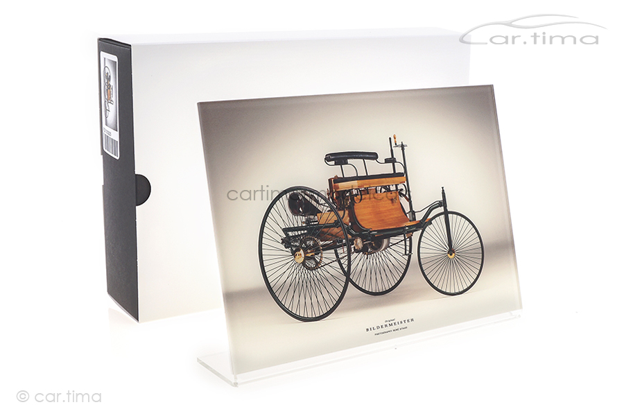 Bildermeister MINIpic Mercedes-Benz Patent-Motorwagen 1886 Acrylglas-Aufsteller 14 cm x 20 cm