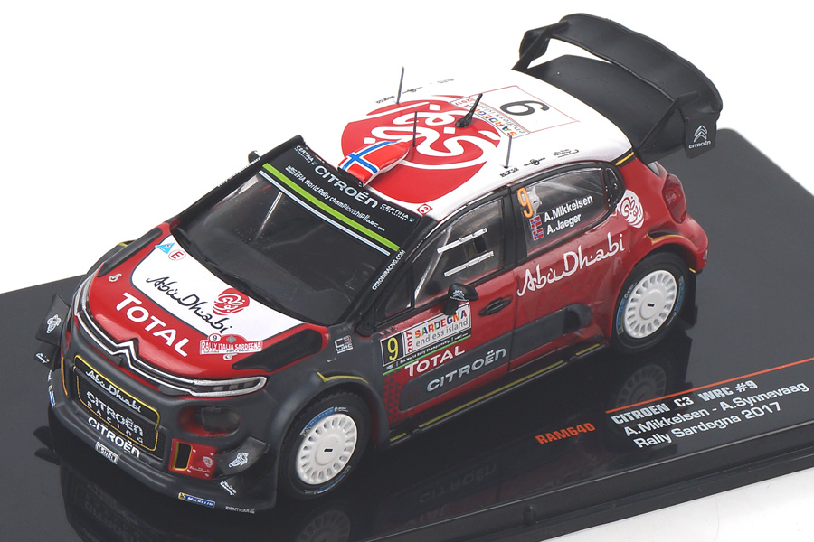 Citroen C3 WRC Rally Saregna 2017 Mikkelsen/Synnevaag IXO 1:43 RAM640 Citroen C3 WRC Rally Saregna 2017 Mikkelsen/Synnevaag IXO 1:43 RAM640