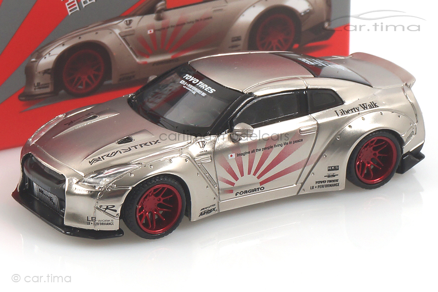 Liberty Walk Nissan GT-R R35 (RHD) Satin Silver MINI GT 1:64 MGT00049-R Liberty Walk Nissan GT-R R35 (RHD) Satin Silver MINI GT 1:64 MGT00049-R