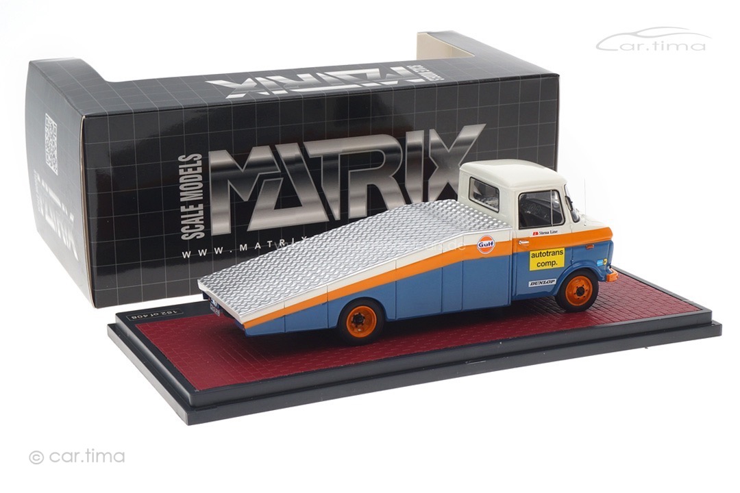 Opel Blitz Porsche Gulf Renntransporter Matrix 1:43 MX51502-012 Opel Blitz Porsche Gulf Renntransporter Matrix 1:43 MX51502-012