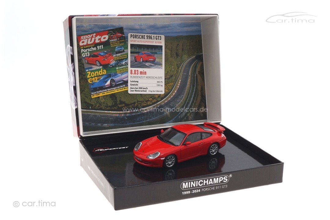 Porsche 911 (996) GT3 25th Anniversary 1999-2024 Indischrot Minichamps 1:43 430068011