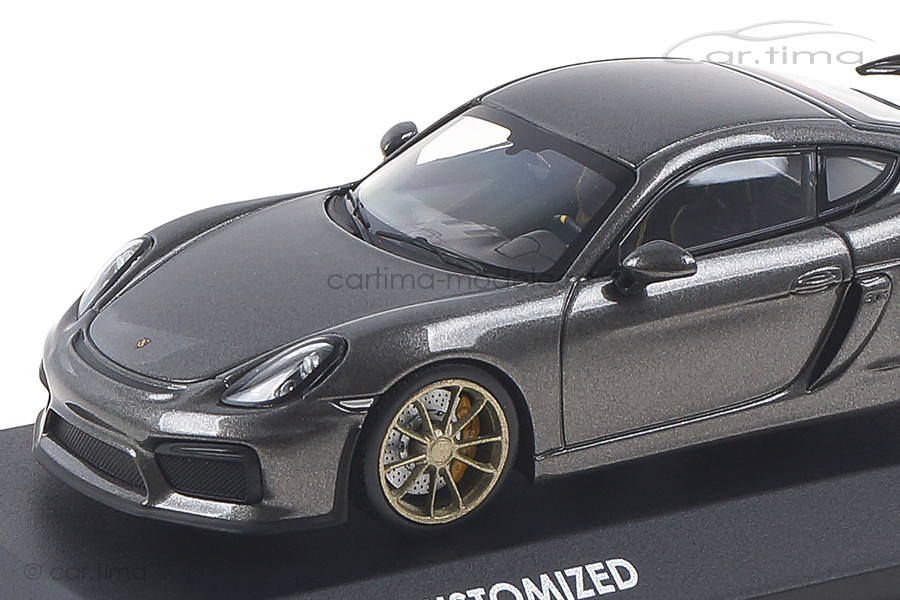 Porsche Cayman GT4 - Achatgrau / Rad lime gold - Minichamps - car.tima CUSTOMIZED Porsche Cayman GT4 - Achatgrau / Rad lime gold - Minichamps - car.tima CUSTOMIZED