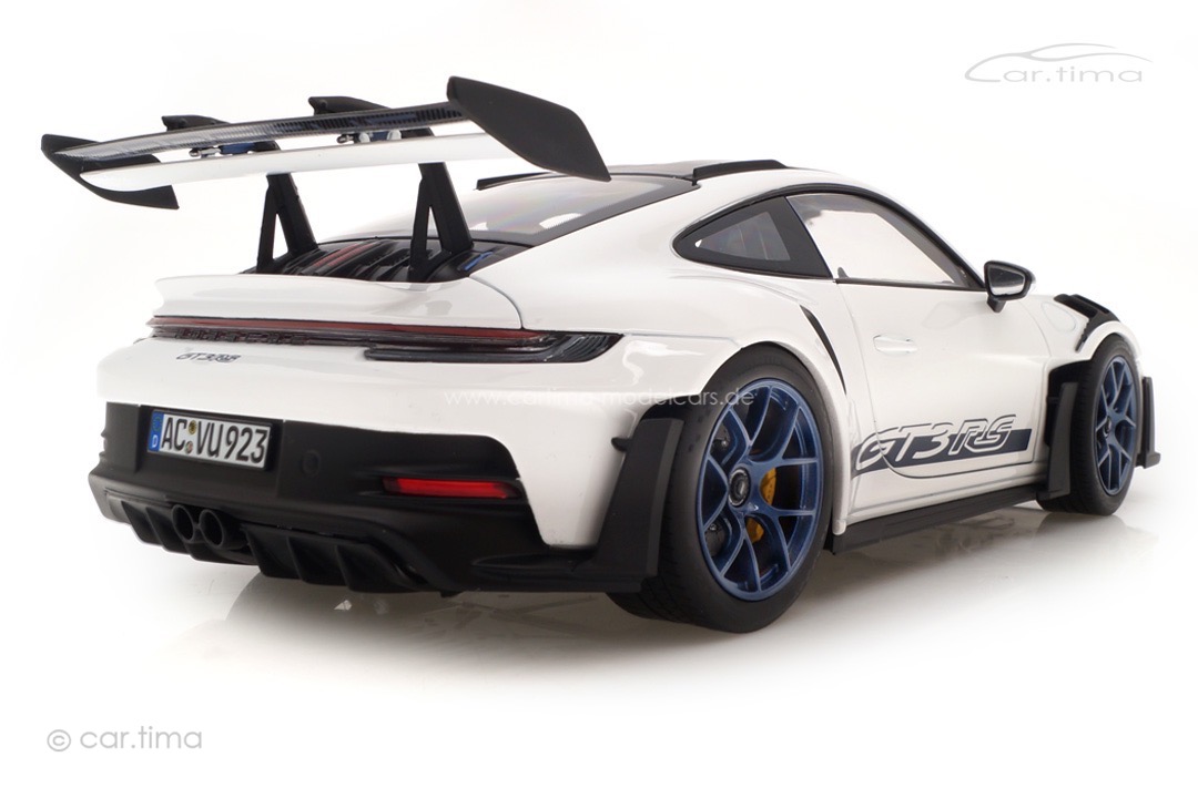 Porsche 911 (992) GT3 RS Weissach Package Weiß/Indigoblau Norev 1:18 187353 Porsche 911 (992) GT3 RS Weissach Package Weiß/Indigoblau Norev 1:18 187353