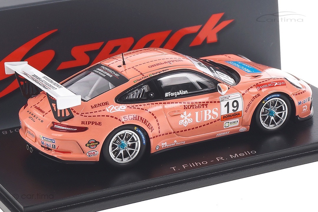 Porsche 911 GT3 Cup Carrera Cup Brasilien 2018 Filho/Mello Spark 1:43 S8503 Porsche 911 GT3 Cup Carrera Cup Brasilien 2018 Filho/Mello Spark 1:43 S8503