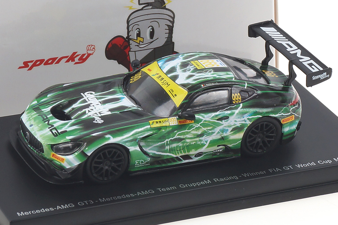 Mercedes-AMG GT3 Winner Macau 2019 Raffaele Marciello Spark 1:64 Y165 Mercedes-AMG GT3 Winner Macau 2019 Raffaele Marciello Spark 1:64 Y165