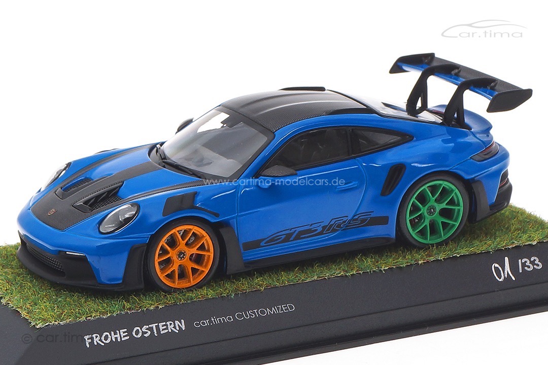 Porsche 911 (992) GT3 RS Weissach Paket Happy Easter 2024 Minichamps car.tima CUSTOMIZED 1:43
