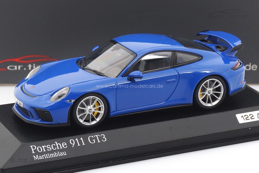 Porsche 911 (991 II) GT3 PTS Maritimblau/Rad silber Minichamps 1:43 CA04318010