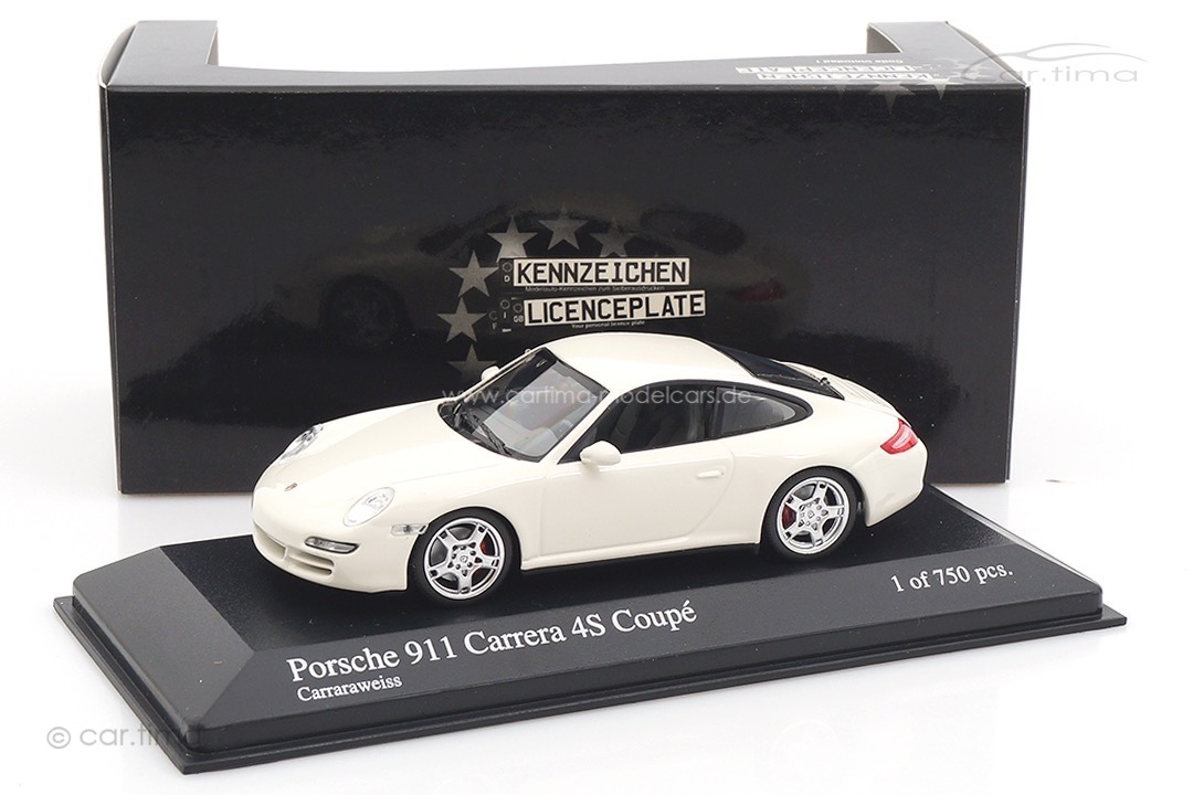 Porsche 911 (997) Carrera 4S Coupe Carraraweiß Minichamps 1:43 400065322