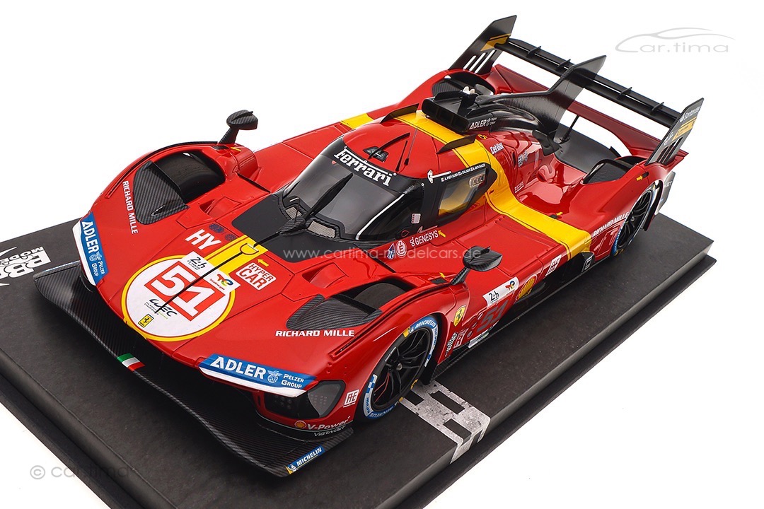 Ferrari 499P Winner 24h Le Mans 2023 Guidi/Calado/Giovinazzi BBR 1:18 P18239 Ferrari 499P Winner 24h Le Mans 2023 Guidi/Calado/Giovinazzi BBR 1:18 P18239