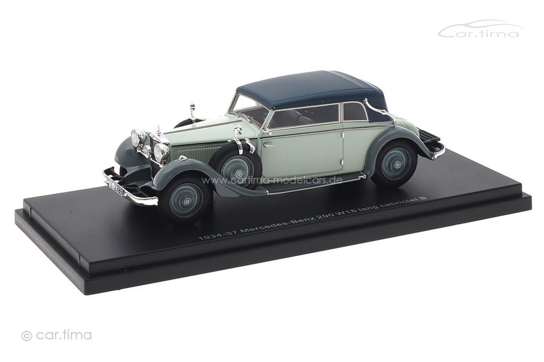 Mercedes-Benz 290 W18 lang cabriolet B 1933-36 geschlossen zweifarbig grau Esval 1:43 EMEU43043F