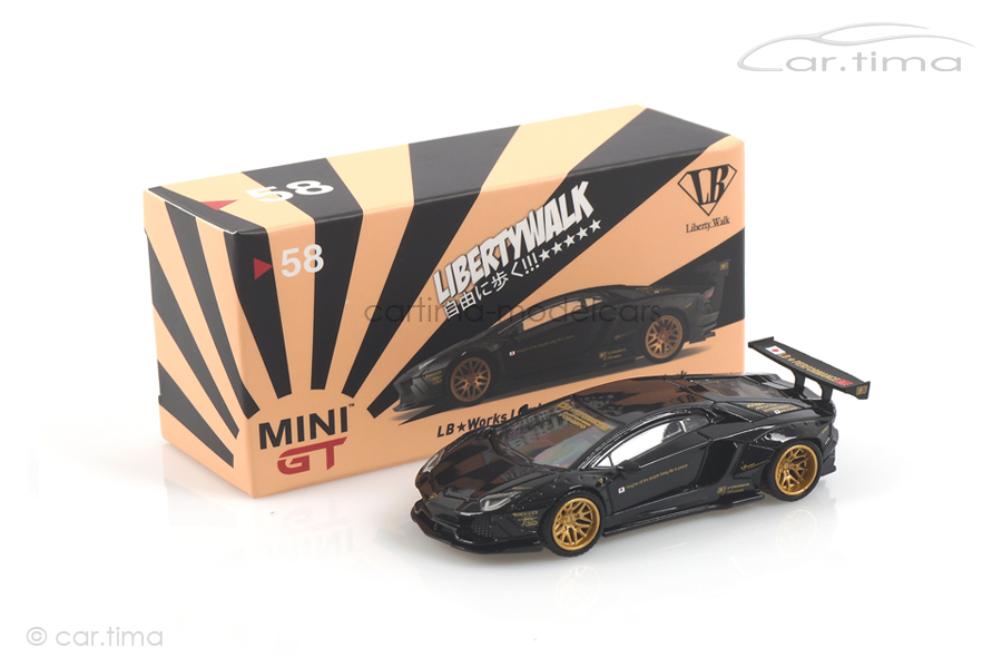 LB Works Lamborghini Aventador (RHD) schwarz MINI GT 1:64 MGT00058-R LB Works Lamborghini Aventador (RHD) schwarz MINI GT 1:64 MGT00058-R