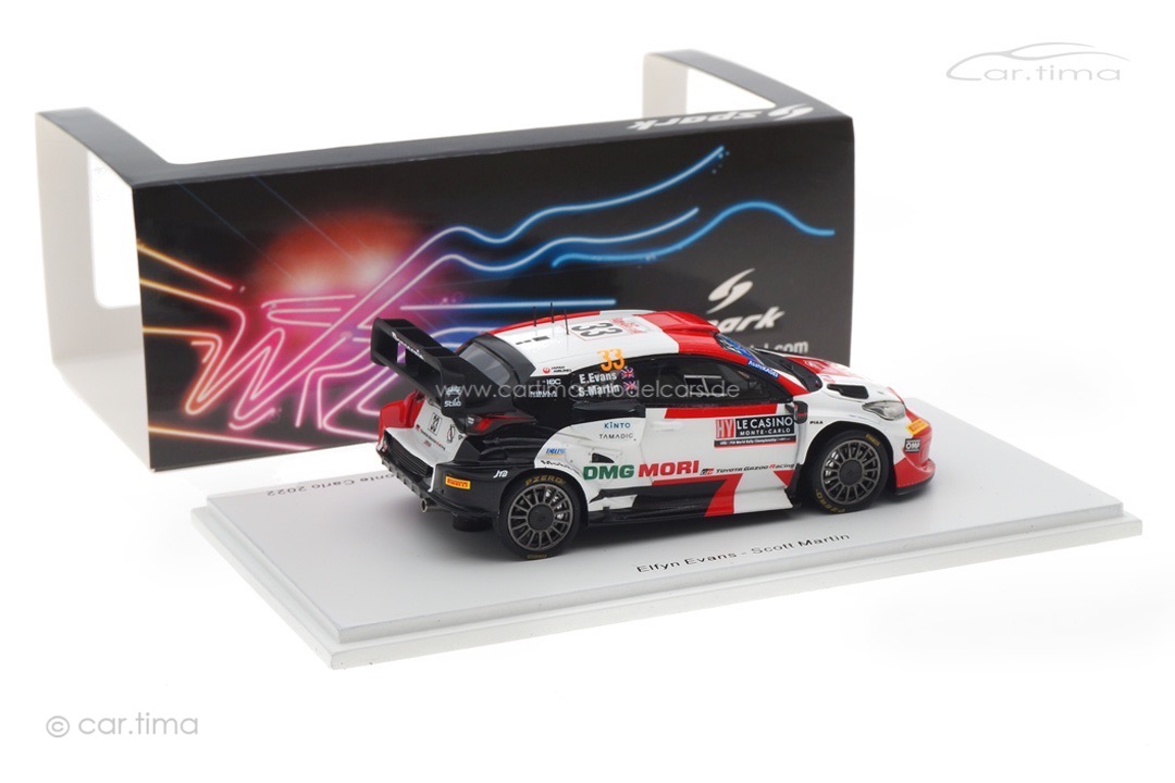 Toyota GR Yaris Rally1 Rallye Monte Carlo 2022 Evans/Martin Spark 1:43 S6691 Toyota GR Yaris Rally1 Rallye Monte Carlo 2022 Evans/Martin Spark 1:43 S6691