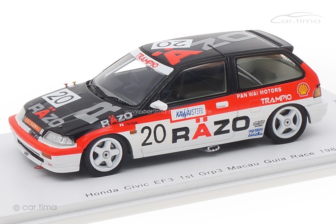 Honda Civic EF3 Macau Guia Race1989 Tsutsumi Spark 1:43 SA125 Honda Civic EF3 Macau Guia Race1989 Tsutsumi Spark 1:43 SA125