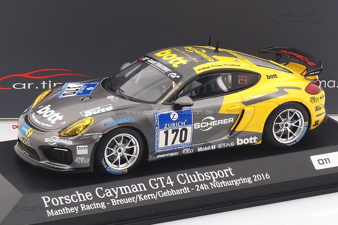 Porsche Cayman GT4 Clubsport 24h Nürburgring 2016 #170 Minichamps 1:43 CA04316091