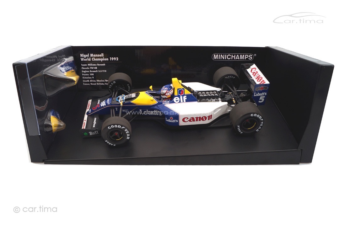Williams Renault FW14B Nigel Mansell World Champion 1992 Minichamps 1:18 110920005 Williams Renault FW14B Nigel Mansell World Champion 1992 Minichamps 1:18 110920005