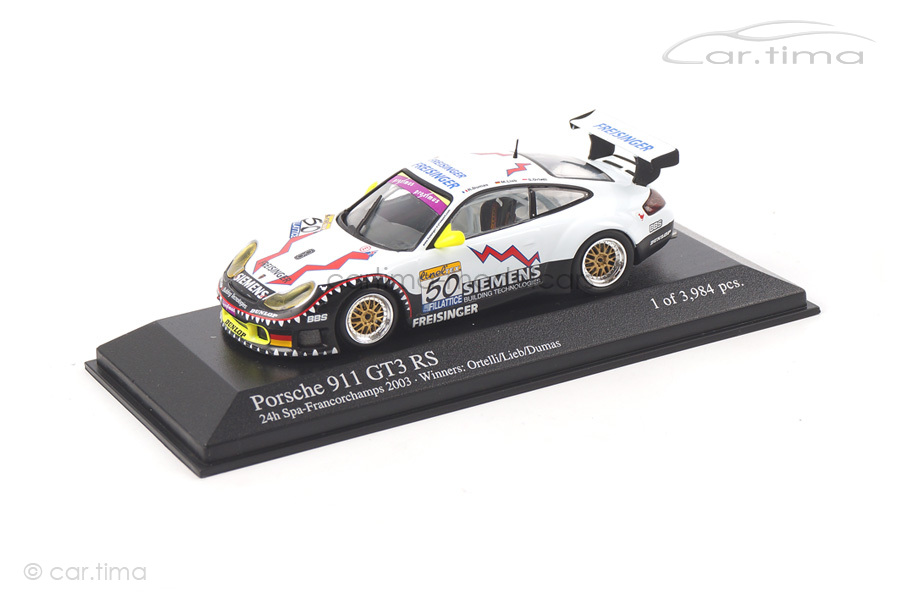 Porsche 911 GT3 RS Winner 24h Spa 2003 Ortelli/Lieb Minichamps 1:43 400036950