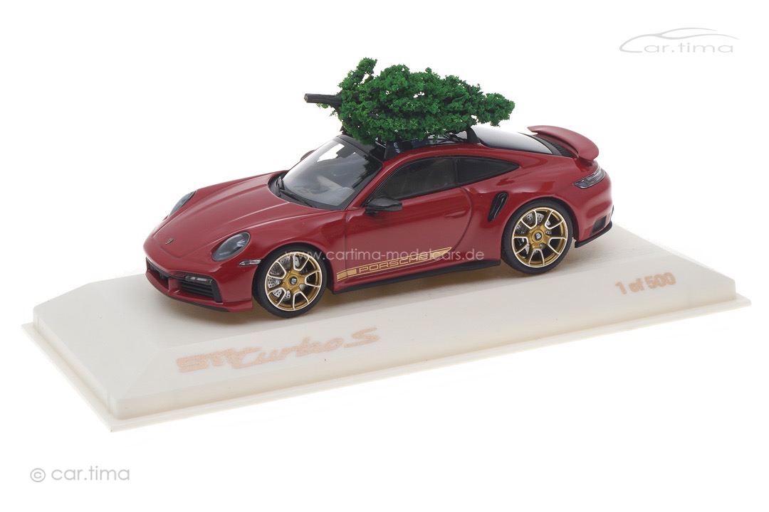 Porsche 911 (992) Turbo S Karminrot X-Mas Edition 2021 Minichamps 1:43 WAP0208100NTBS