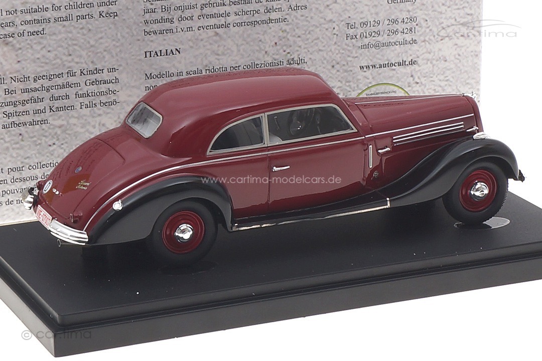 Stoewer Arkona Coupé 1940 dunkelrot/schwarz autocult 1:43 02027