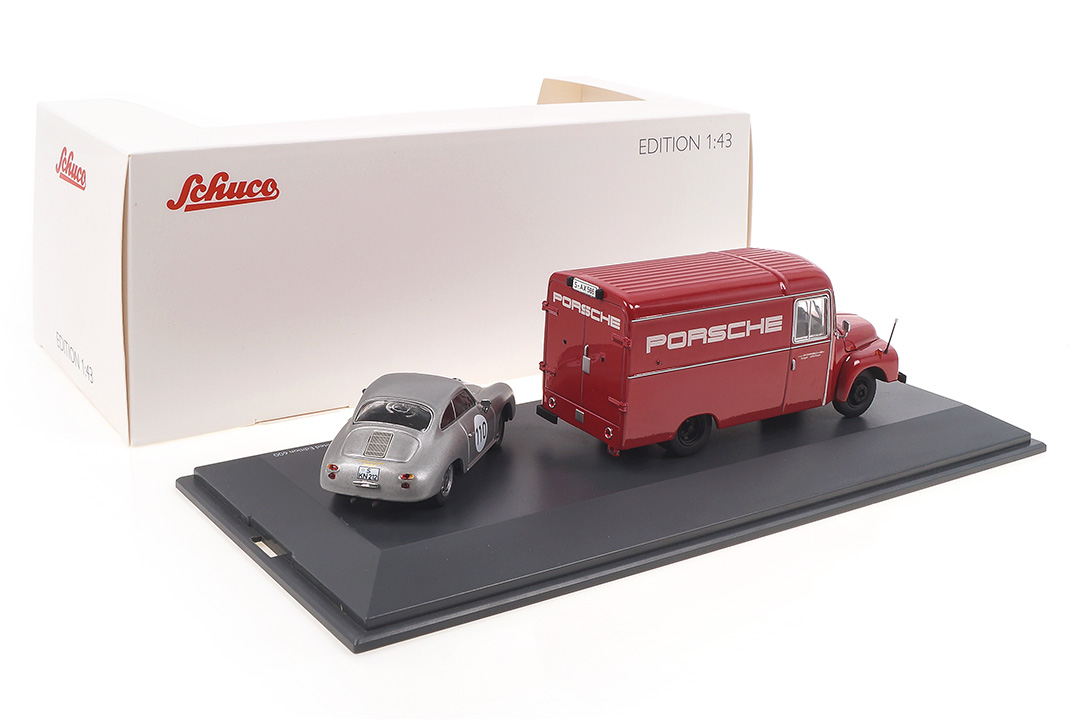Set Opel Blitz 1,75t rot + Porsche 356 silber Schuco 1:43 450309200 Set Opel Blitz 1,75t rot + Porsche 356 silber Schuco 1:43 450309200