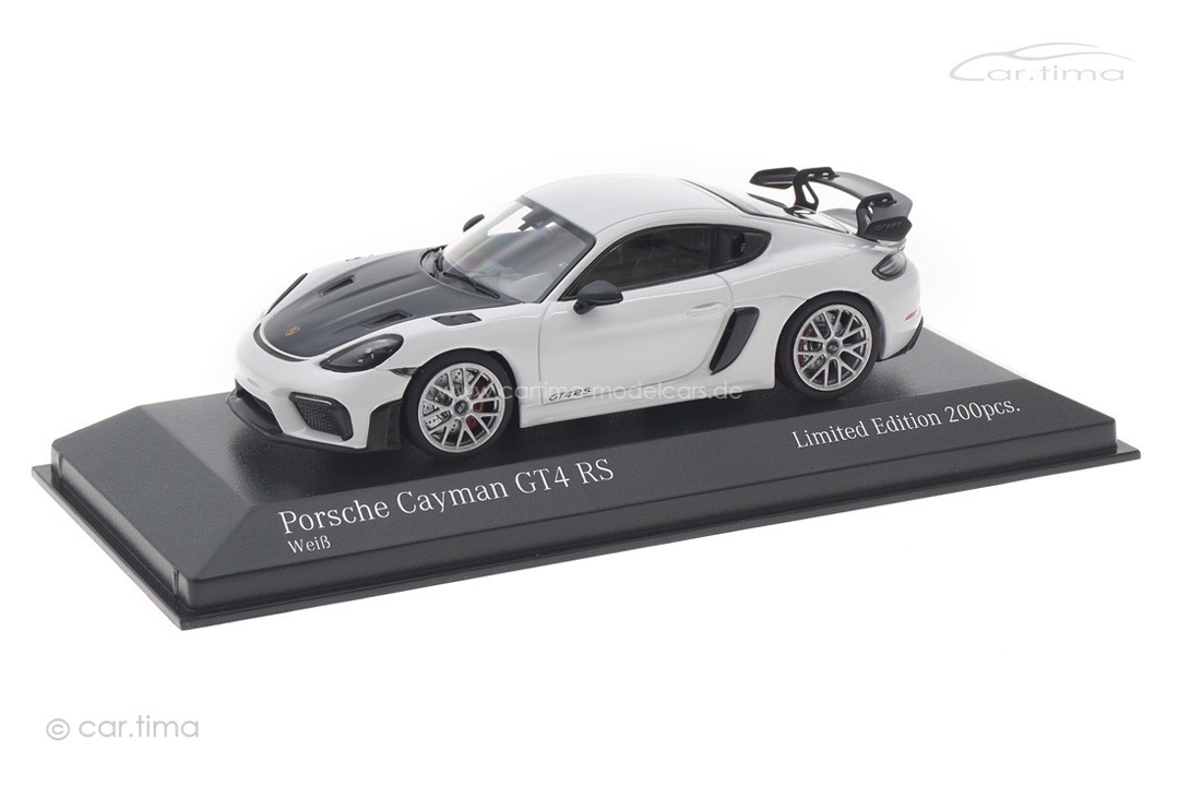 Porsche 718 (982) Cayman GT4 RS Weissach Paket weiß/Rad silber Minichamps 1:43 413069708 Porsche 718 (982) Cayman GT4 RS Weissach Paket weiß/Rad silber Minichamps 1:43 413069708