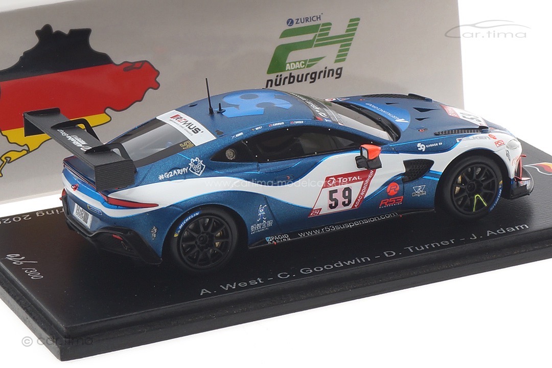 Aston Martin Vantage AMR GT4 24h Nürburgring 2020 Adam/Goodwin/Turner Spark 1:43 SG700 Aston Martin Vantage AMR GT4 24h Nürburgring 2020 Adam/Goodwin/Turner Spark 1:43 SG700