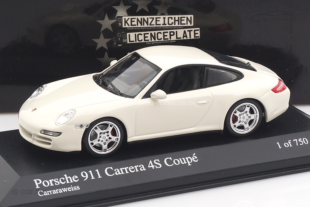 Porsche 911 (997) Carrera 4S Coupe Carraraweiß Minichamps 1:43 400065322