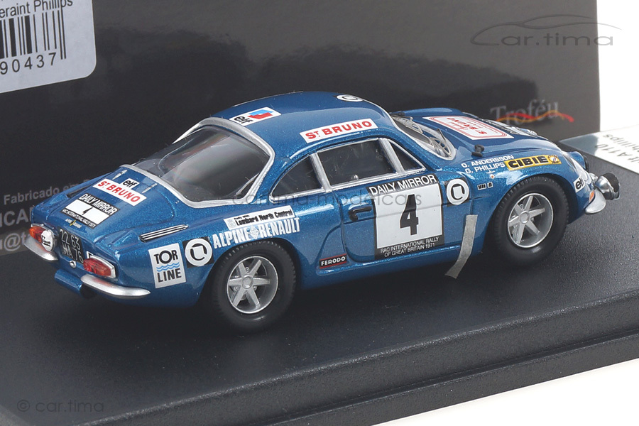 Alpine Renault A110 RAC Rallye 1971 Andersson / Phillips - Trofeu 1:43 RRUK23 Alpine Renault A110 RAC Rallye 1971 Andersson / Phillips - Trofeu 1:43 RRUK23