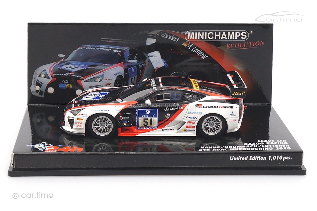 Lexus LFA 24h Nürburgring 2010 Hahne/Krumbach/Lotterer Minichamps 1:43 437101651