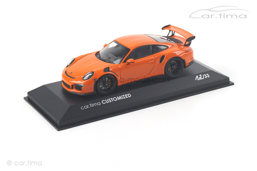 Porsche 911 (991) GT3 RS Gulf orange/Rad schwarz Minichamps car.tima CUSTOMIZED