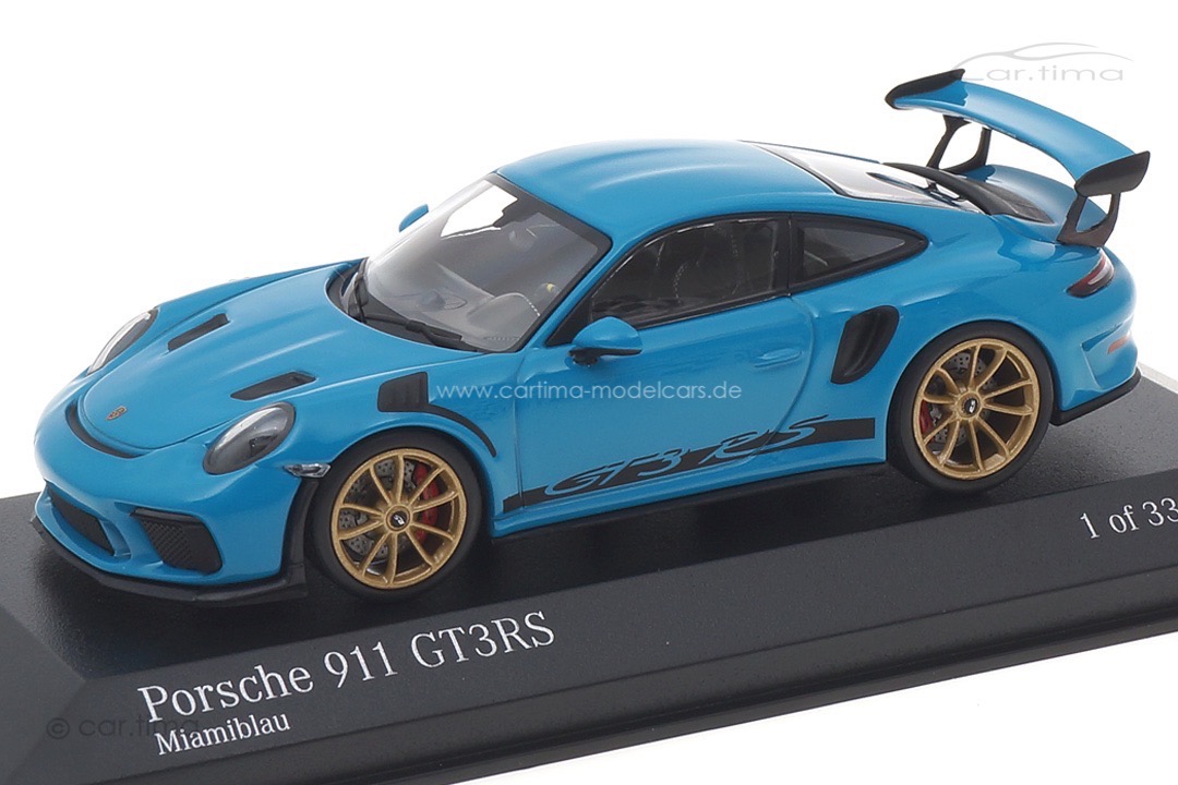 Porsche 911 (991 II) GT3 RS Miamiblau/Rad Aurum Minichamps 1:43 413067046 Porsche 911 (991 II) GT3 RS Miamiblau/Rad Aurum Minichamps 1:43 413067046