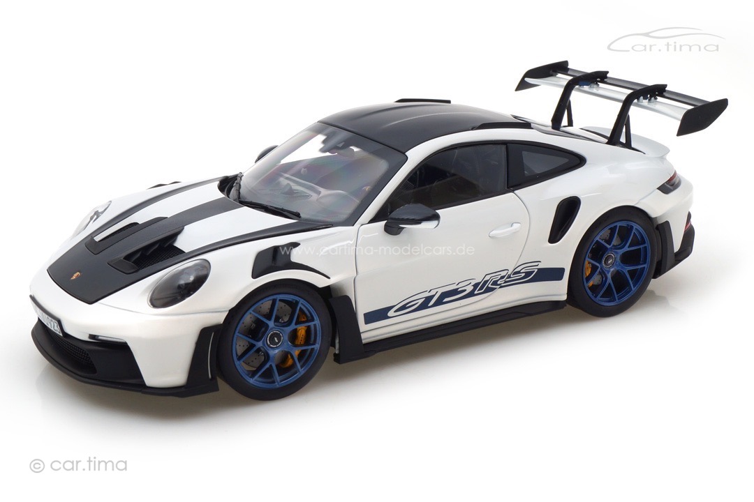 Porsche 911 (992) GT3 RS Weissach Package Weiß/Indigoblau Norev 1:18 187353 Porsche 911 (992) GT3 RS Weissach Package Weiß/Indigoblau Norev 1:18 187353
