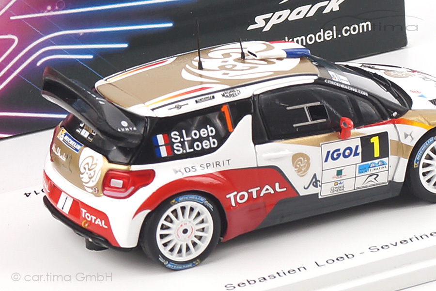 Citroen DS3 WRC Winner Rallye du Var 2014 Loeb/Loeb Spark 1:43 SF081 Citroen DS3 WRC Winner Rallye du Var 2014 Loeb/Loeb Spark 1:43 SF081