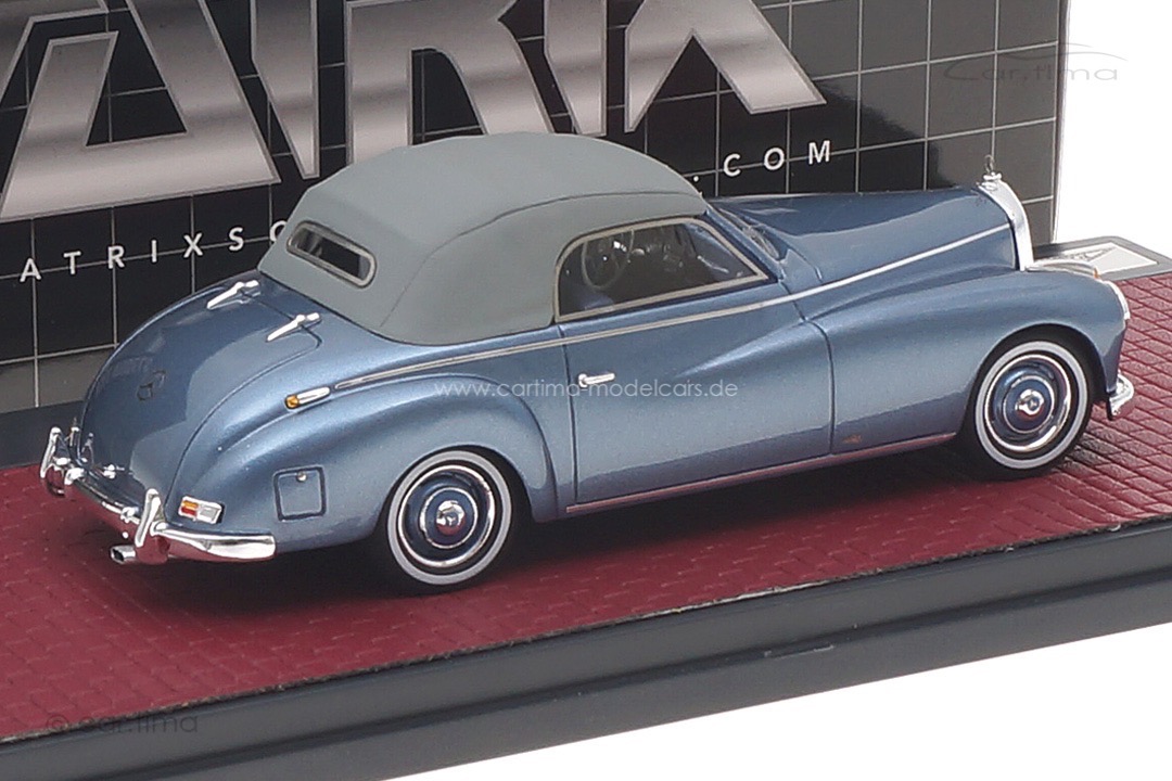 Mercedes-Benz 220A W187 Cabriolet Wendler 1952  blau met. geschlossen Matrix 1:43 MX41302-222