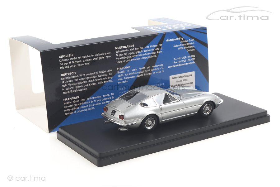 Ferrari 365 GTB 4 Daytona Prototipo 1967 silber Avenue43 1:43 60034 Ferrari 365 GTB 4 Daytona Prototipo 1967 silber Avenue43 1:43 60034