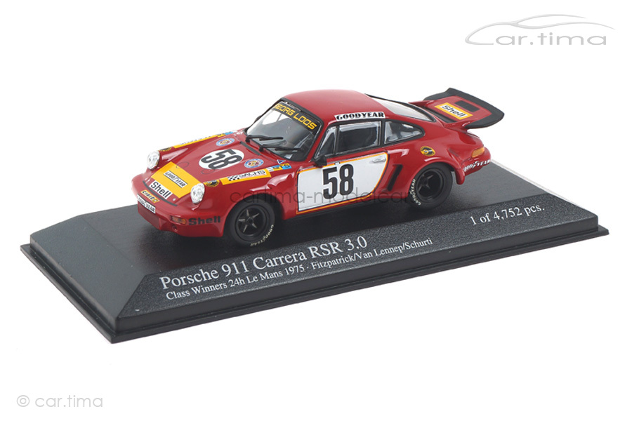 Porsche 911 RSR 3,0 24h Le Mans 1975 Fitzpatrick/v. Lennep Minichamps 1:43 430756958 Porsche 911 RSR 3,0 24h Le Mans 1975 Fitzpatrick/v. Lennep Minichamps 1:43 430756958