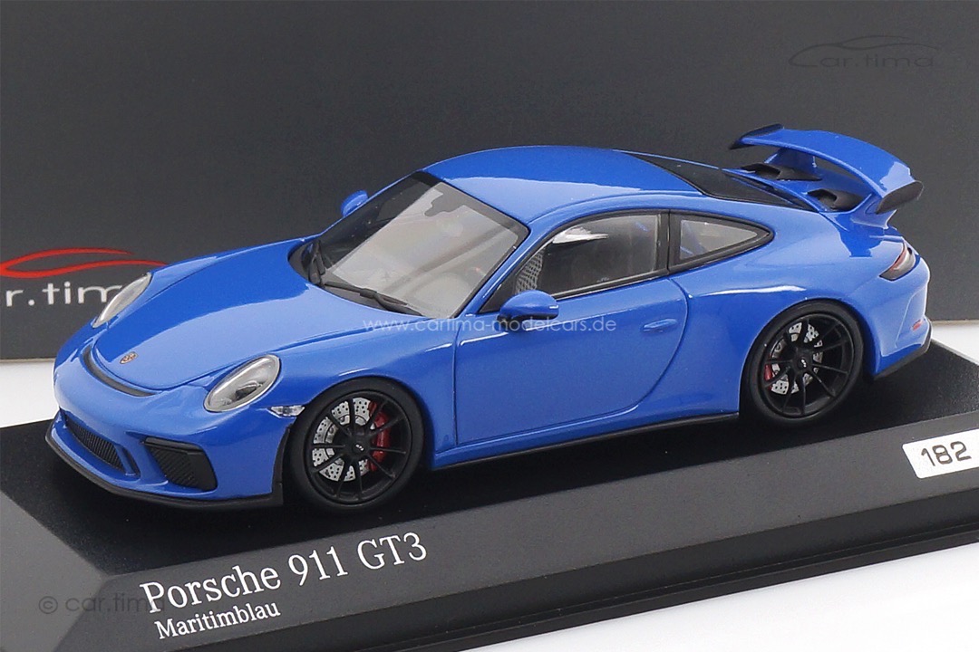 Porsche 911 (991 II) GT3 Maritimblau/Rad schwarz Minichamps 1:43 CA04318010B