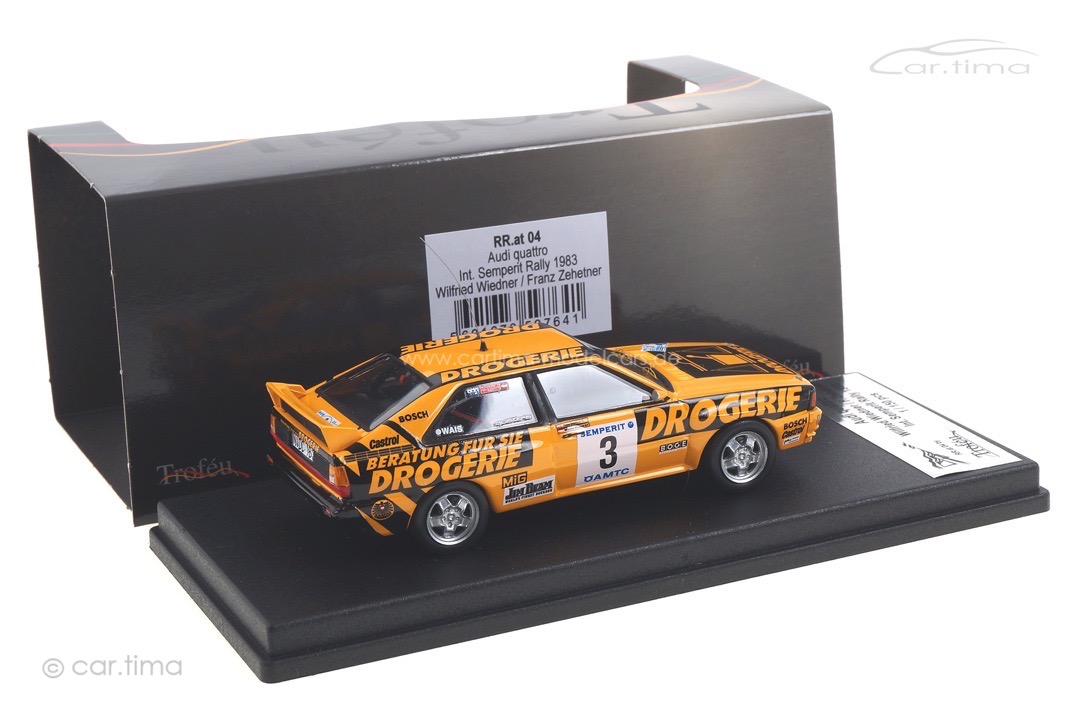 Audi Quattro Semperit Rally 1983 Wiedner/Zehetner Trofeu 1:43 RRAT04 Audi Quattro Semperit Rally 1983 Wiedner/Zehetner Trofeu 1:43 RRAT04