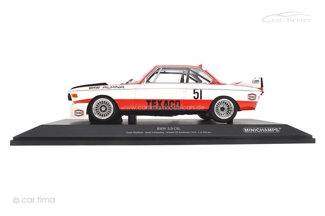 BMW 3.0 CSL Winner Zandvoort 1974 Huub Vermeulen Minichamps 1:18 155742651