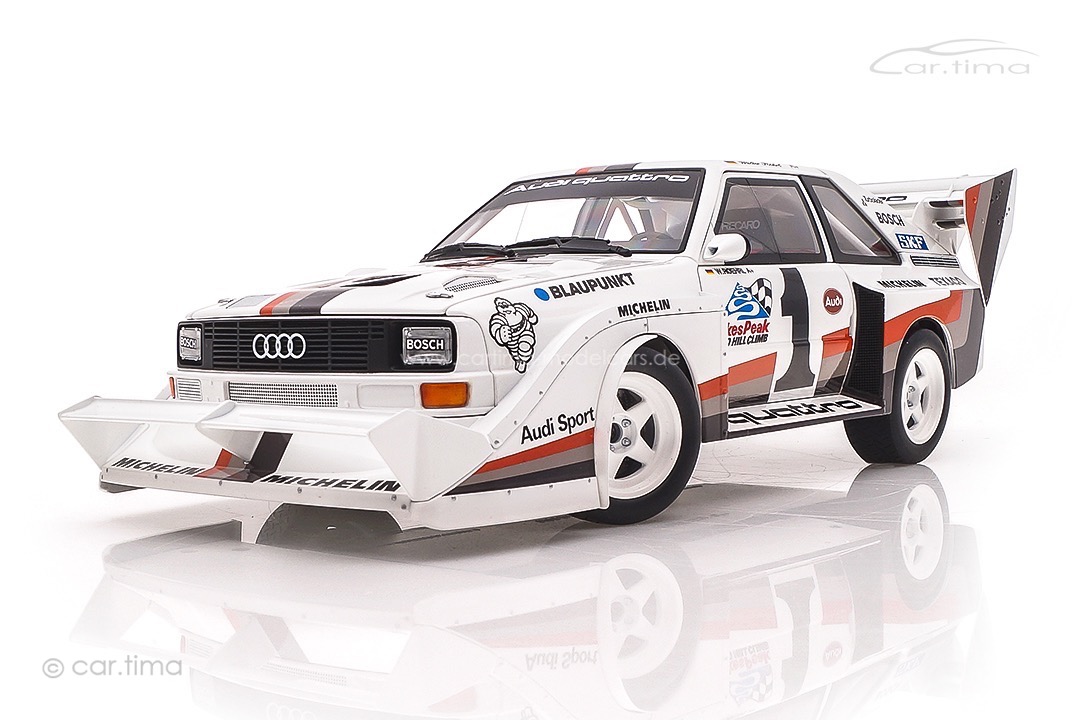 Audi Sport quattro S1 Winner Pikes Peak 1987 Walter Röhrl AUTOart 1:18 88700 Audi Sport quattro S1 Winner Pikes Peak 1987 Walter Röhrl AUTOart 1:18 88700